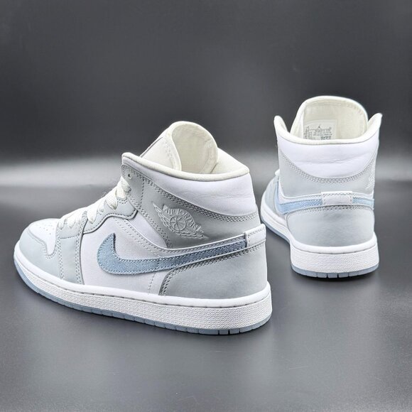 Jordan Shoes - Wmns Air Jordan 1 Mid 'Wolf Grey Aluminum'